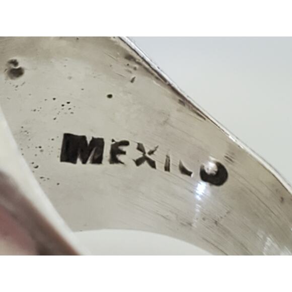 Vintage JPM Mexico Malachite Sterling Silver Ring - Picture 5 of 8